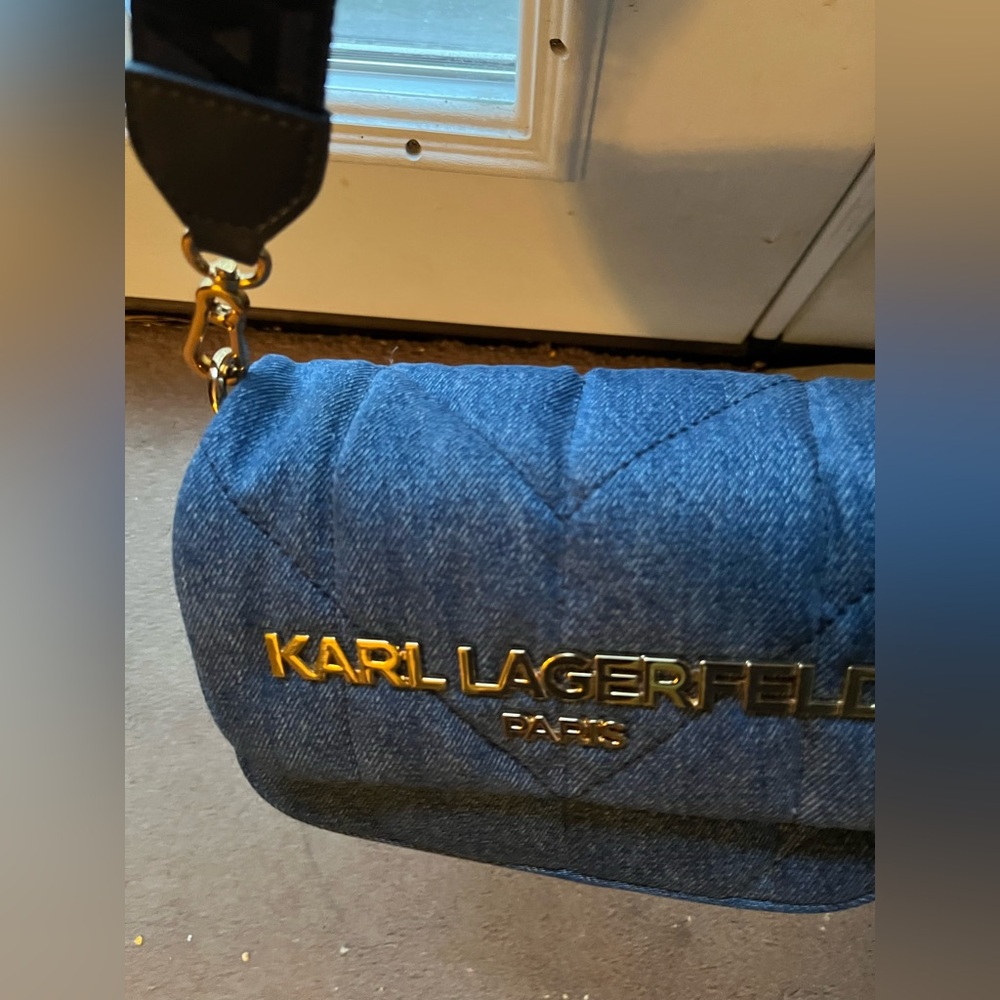 Karl Lagerfeld Denim Blue Messenger Bag - Picture 4 of 12